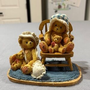 Cherished Teddies Family Figurine - Brown and Blue